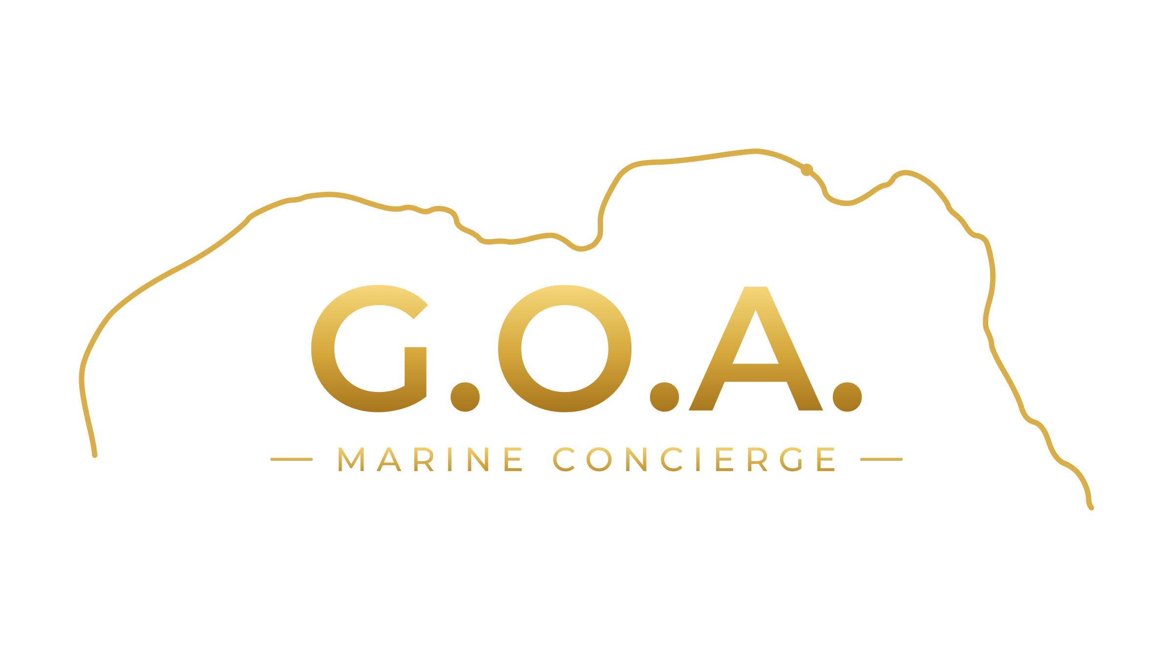 G.O.A. Marine Concierge logo: Florida Gulf Coast outline over G.O.A. Marine Concierge
